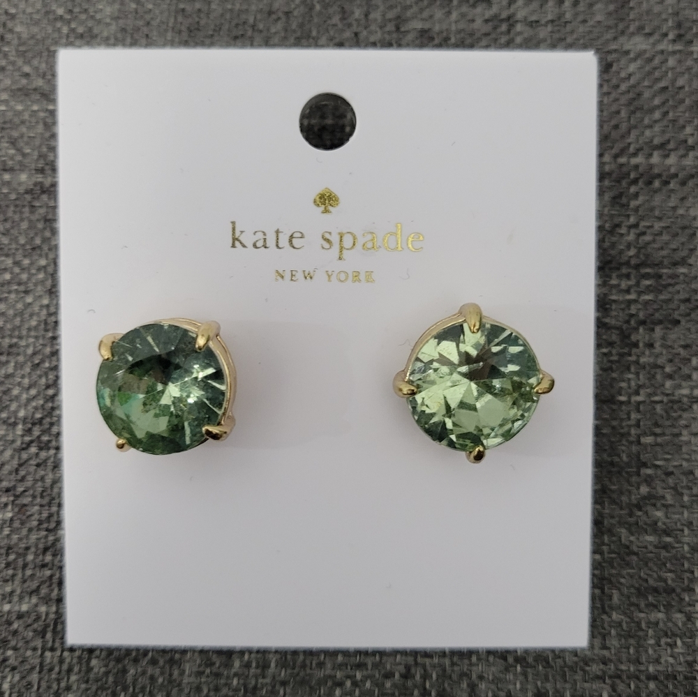 Kate Spade Stud Earrings By The Pool blue green color on gold Brand New